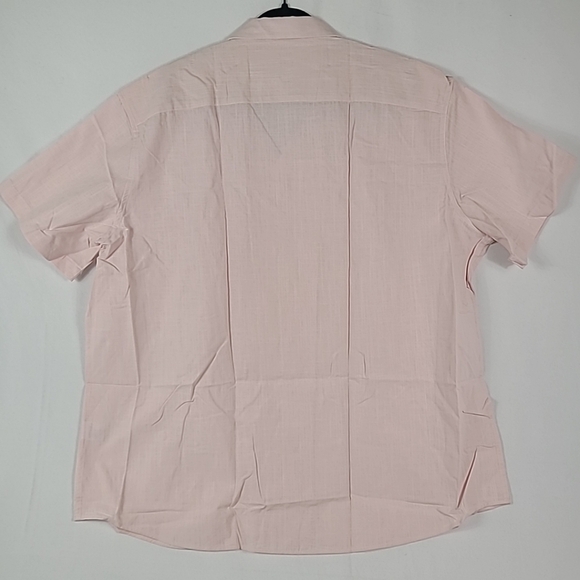 NEW Flex Mens Luxury Collection Designed in Italy Short Sleeve Pink Shirt Sz 3XL - Picture 7 of 8